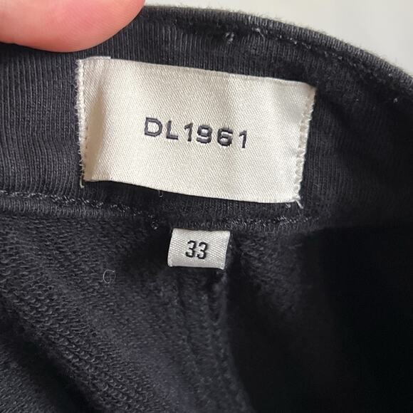 DL1961 Hepburn Knit High Rise Wide Leg Pants size 33 x 31” Black Soft Cotton - Picture 9 of 11